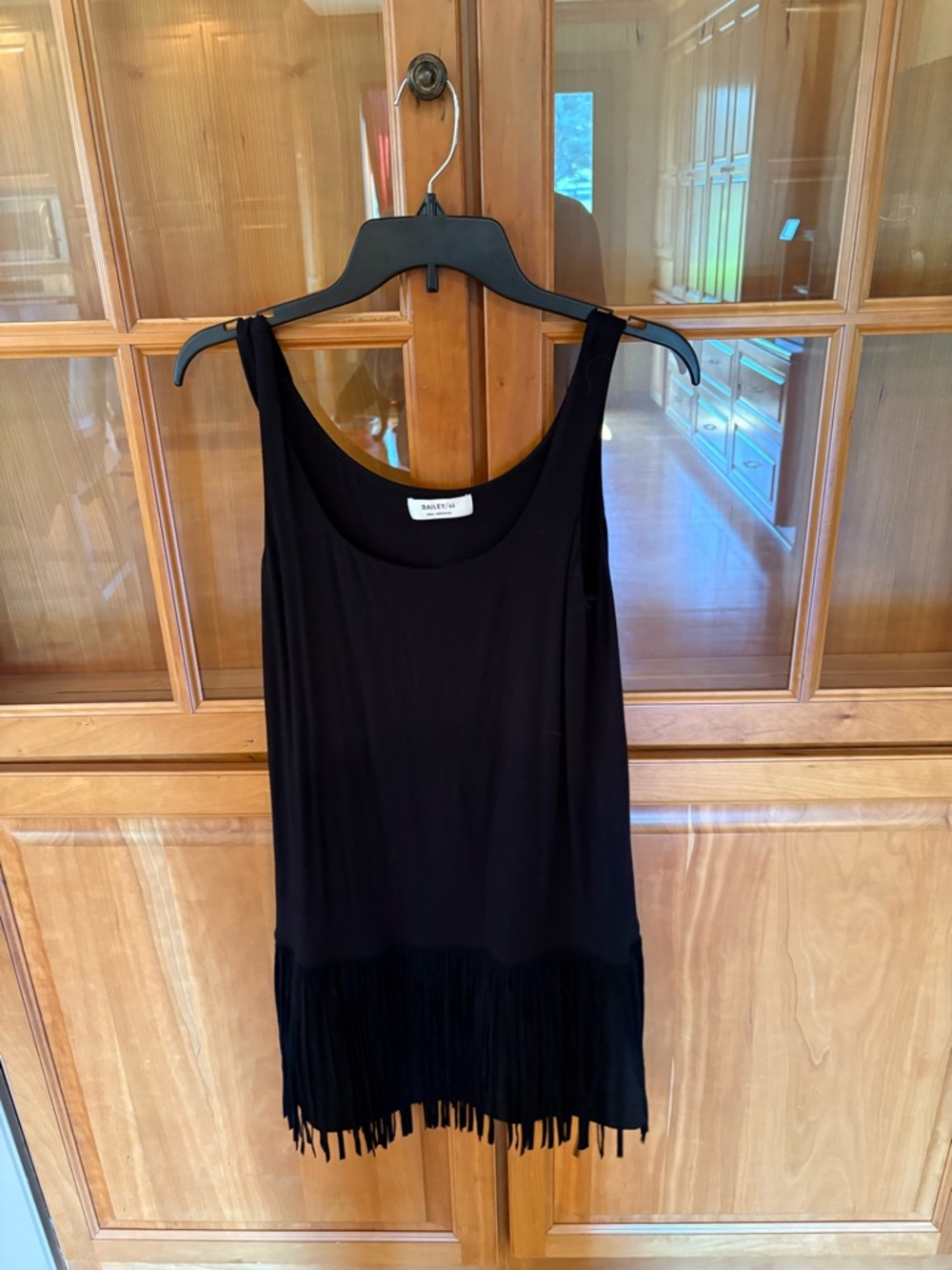 Bailey 44 Black Fringe Mini Dress
